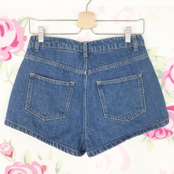 H&M Loves Coachella Embroidered Floral Denim Shorts 28 - Picture 4 of 5